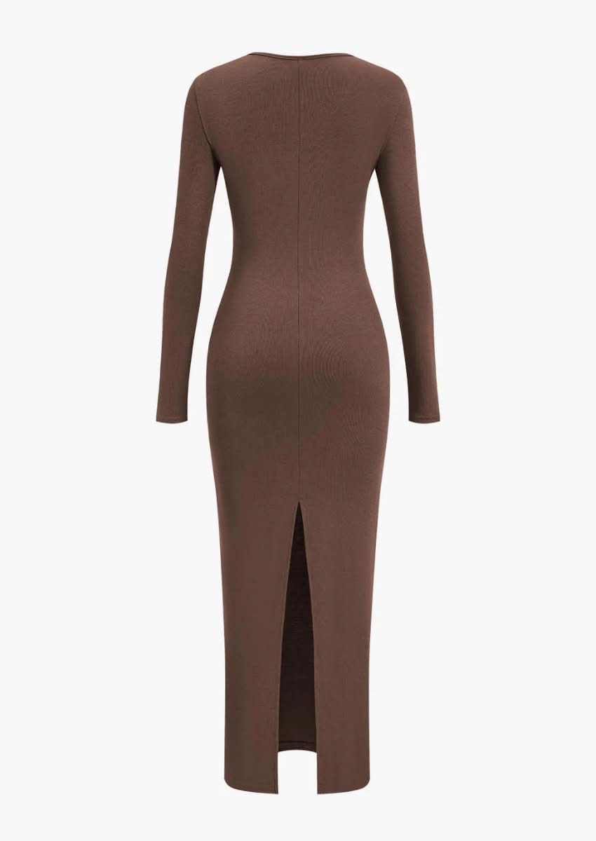 long sleeve one shoulder maxi dress One Shoulder Long Sleeve Maxi Dress