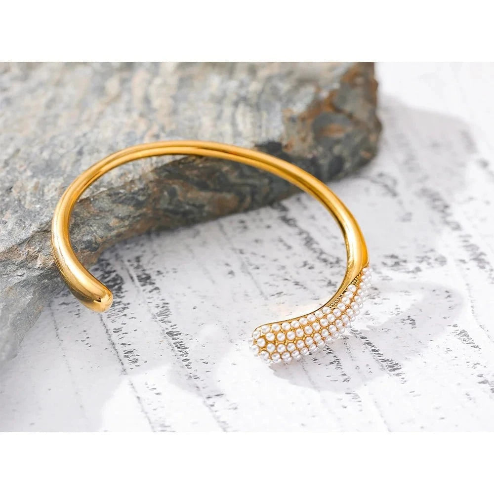 Open Bangle Pearl Bracelet