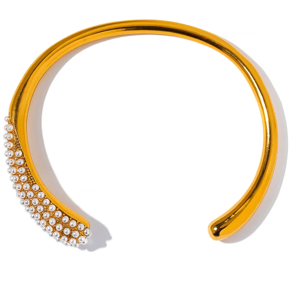 Open Bangle Pearl Bracelet