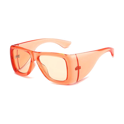 Wide-Leg Square Sunglasses — orange champagne front