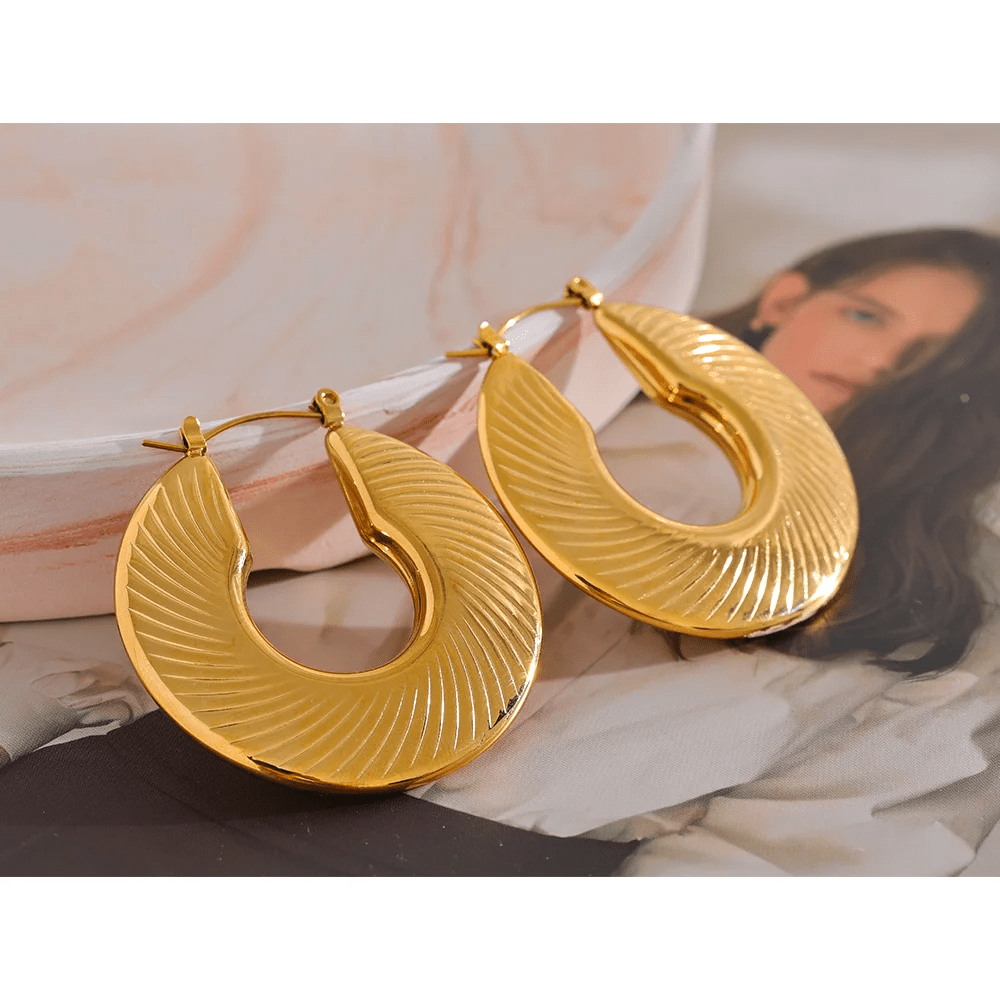 Gold Osiris Orbit Hoop Earrings