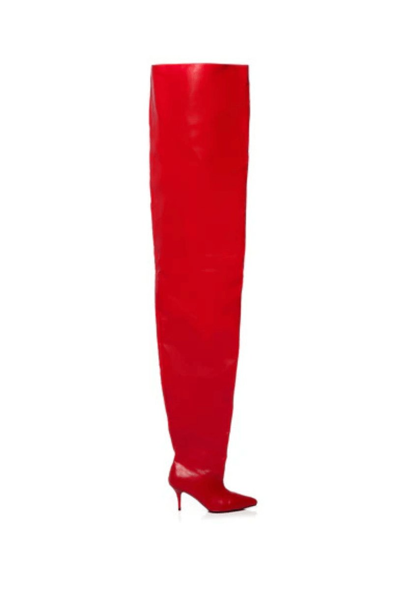 RED OVER THE KNEE BOOTS