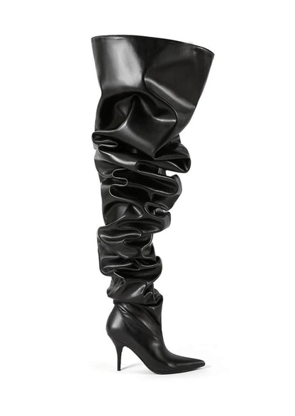 BLACK OVER THE KNEE BOOTS