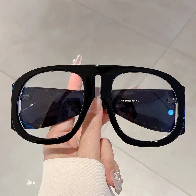 Black Oversized Retro Shield Sunglasses