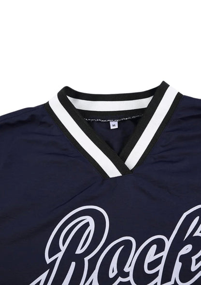 Close - up image of Navy Blue Oversized Sweatshirt