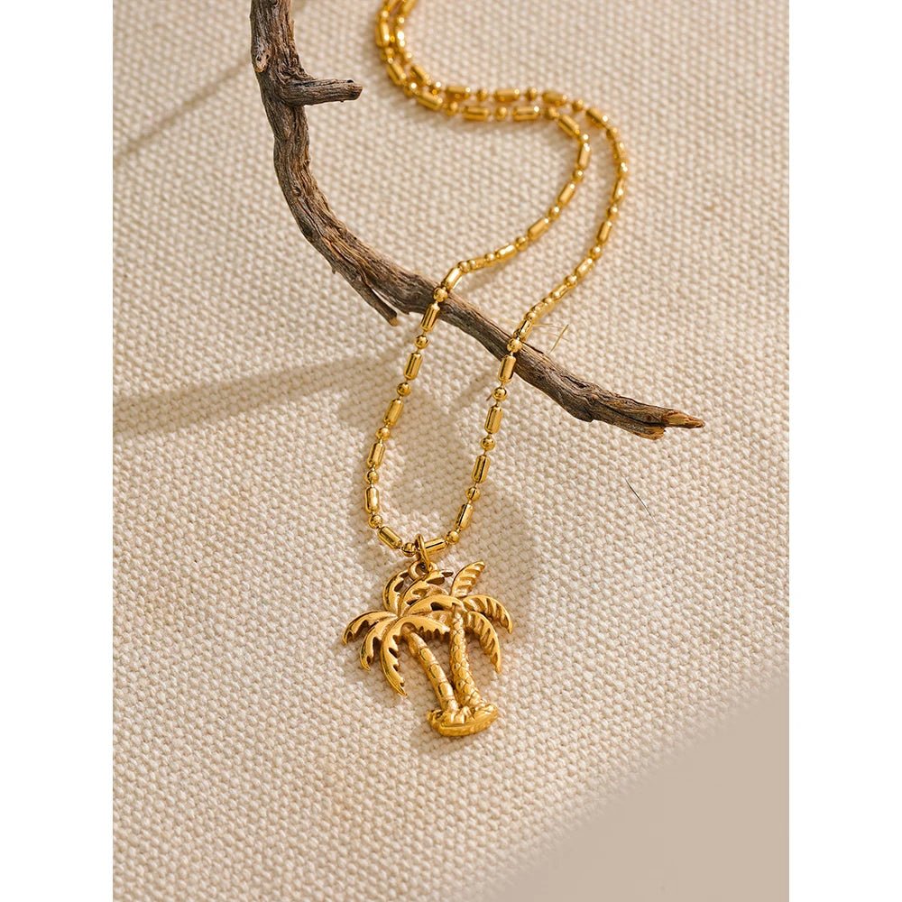 Gold Palm Tree Necklace 3