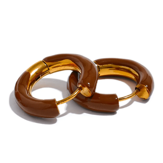 Brown Pastel Hoop Earrings