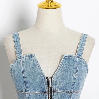 PATCHWORK DENIM DRESS