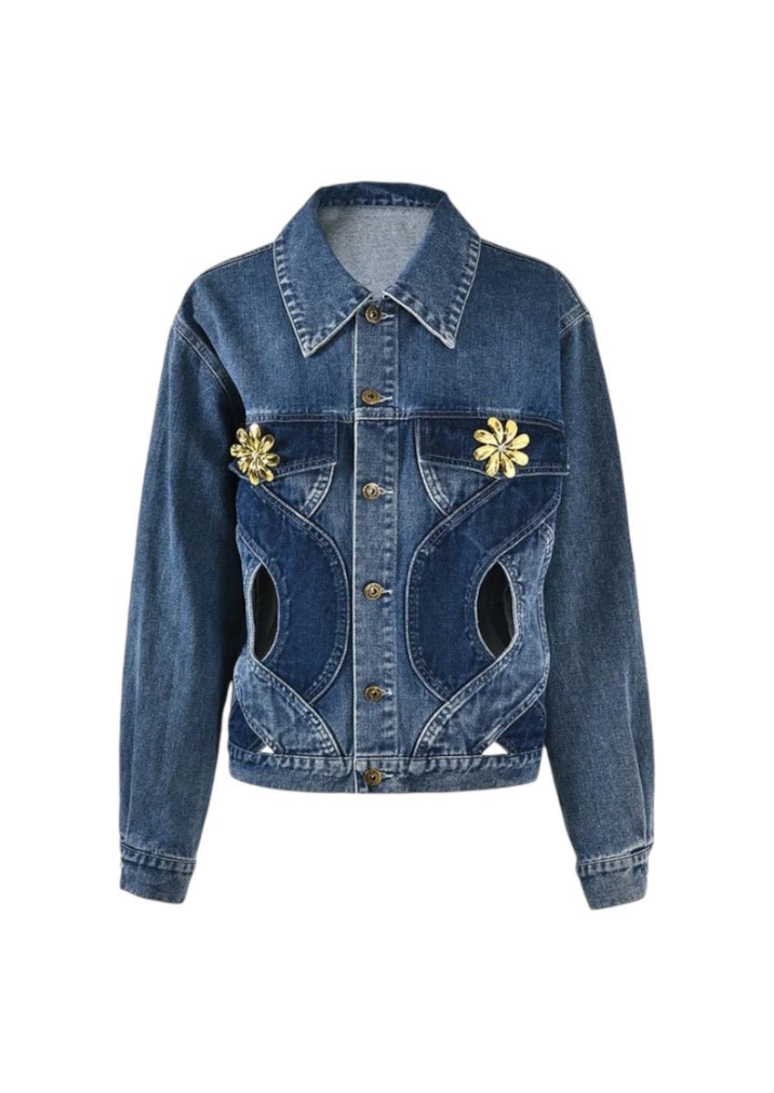 Patchwork Lapel Denim Jacket