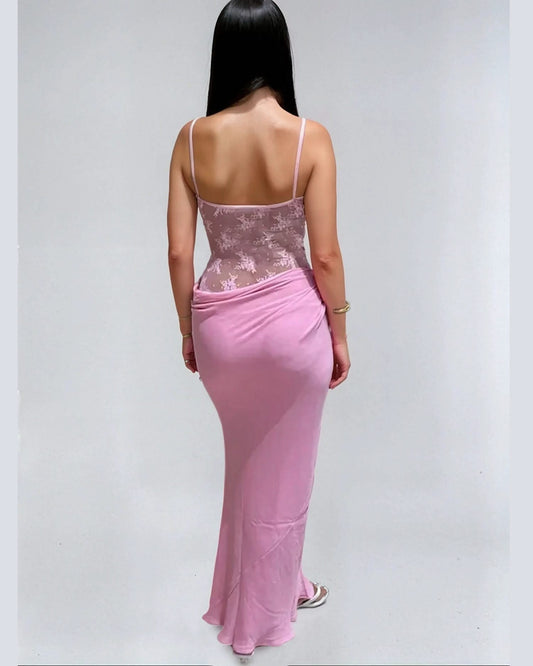 Patchwork Mesh Bodycon – Party Evening Dress