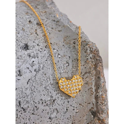 Pave Heart Pendant Necklace