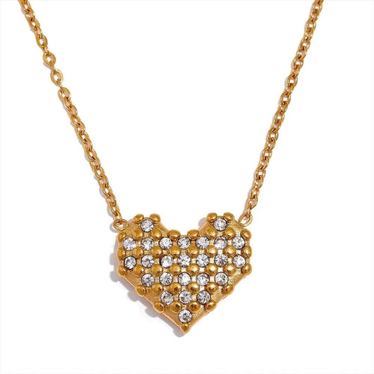 Pave Heart Pendant Necklace