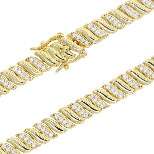 Paved Herringbone Snake Chain Set