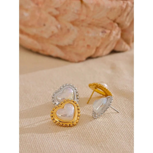 Pearl Heart Earrings - Romantic Fashion Jewelry