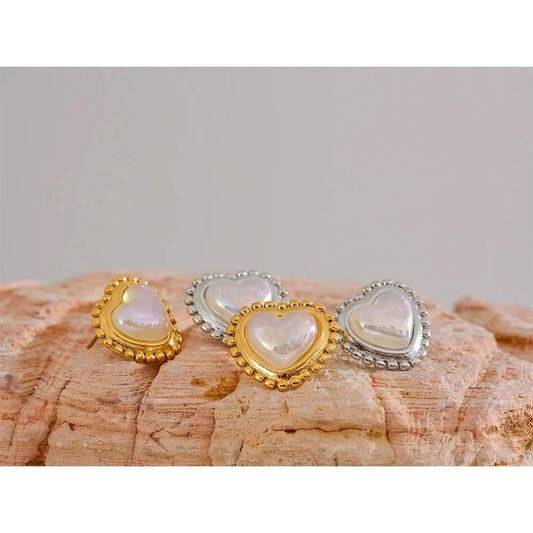 Pearl Heart Earrings - Romantic Fashion Jewelry