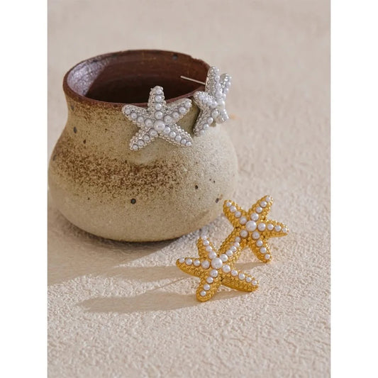 Pearl Starfish Stud Earrings