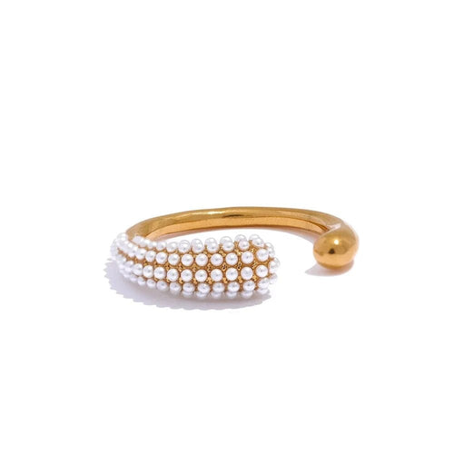 Pearl - Studded Open Cuff Ring