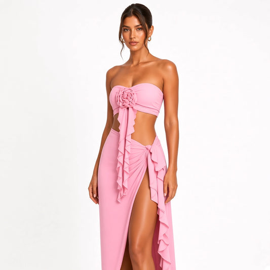 Summer Maxi Set — Pink close-up