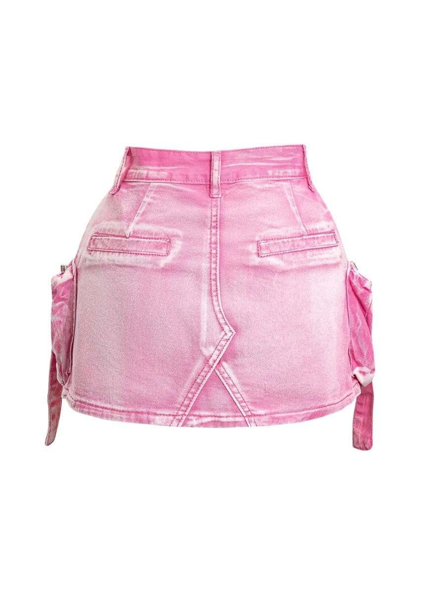 Pink Denim mini skirt