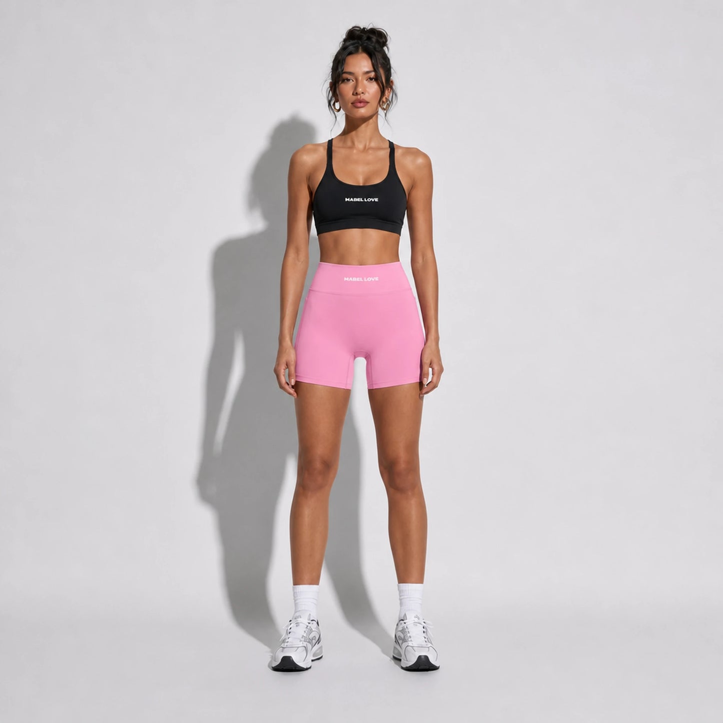 Set — Infinity bra + Micro Shorts Pink front on-model 2048