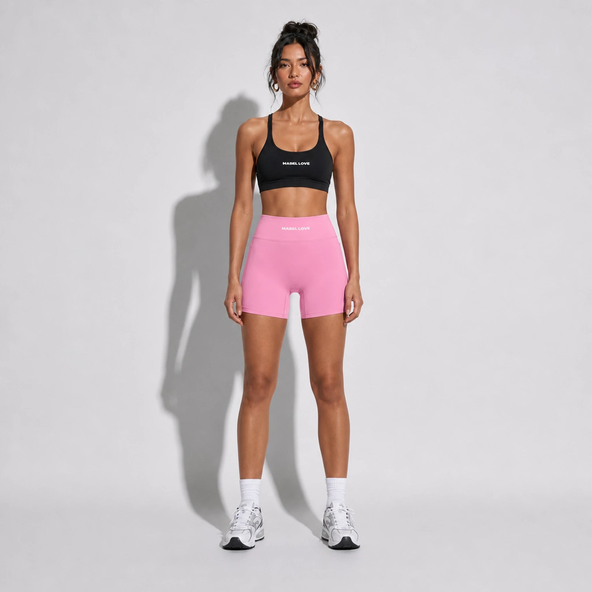 Set — Infinity bra + Micro Shorts Pink front on-model 2048