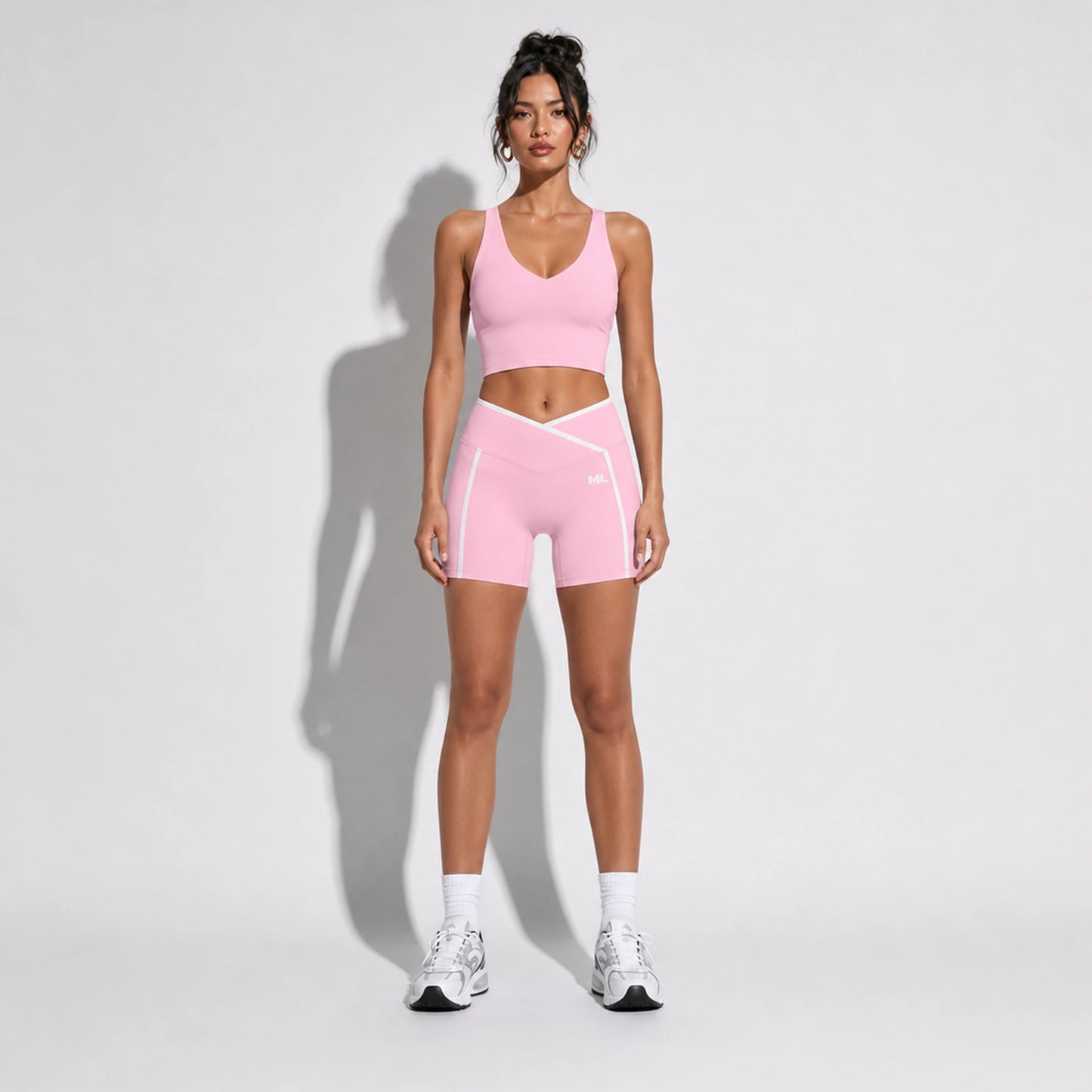 Tank + Biker set — pink front on-model 2048