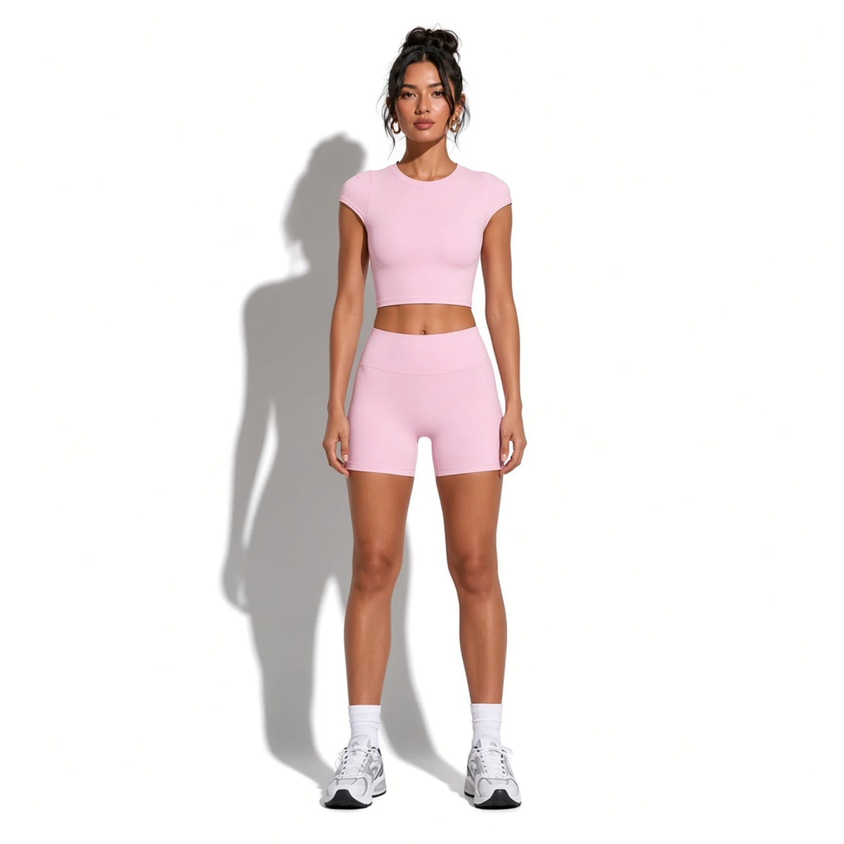 Short Sleeve Workout T-Shirt — Pink front