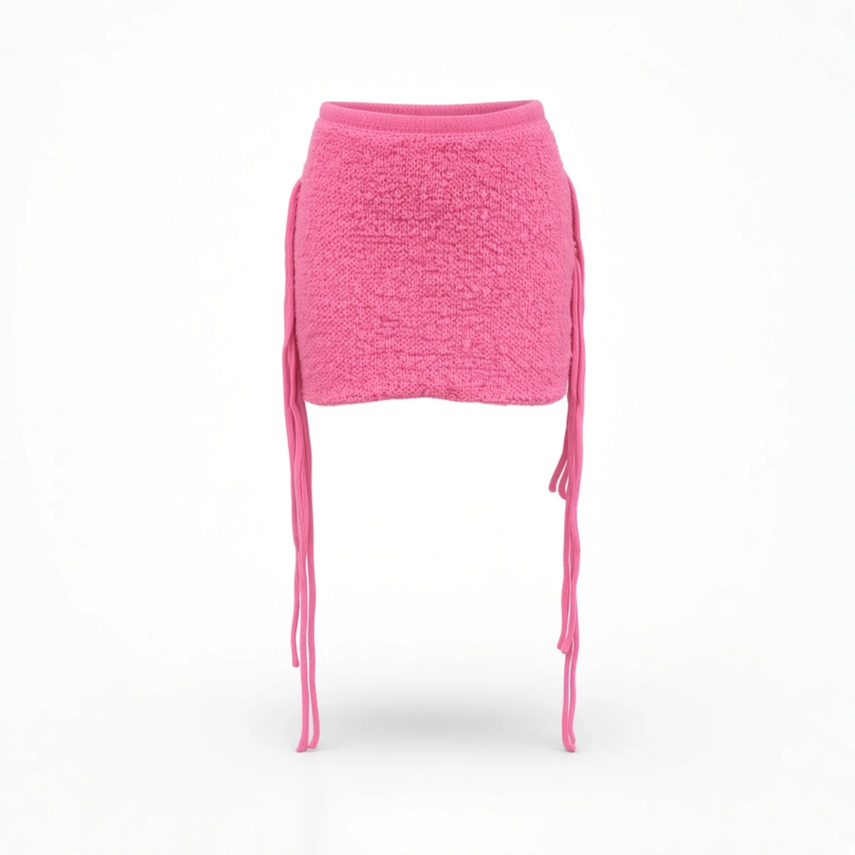 Fuzzy Knit Mini Skirt — pink front