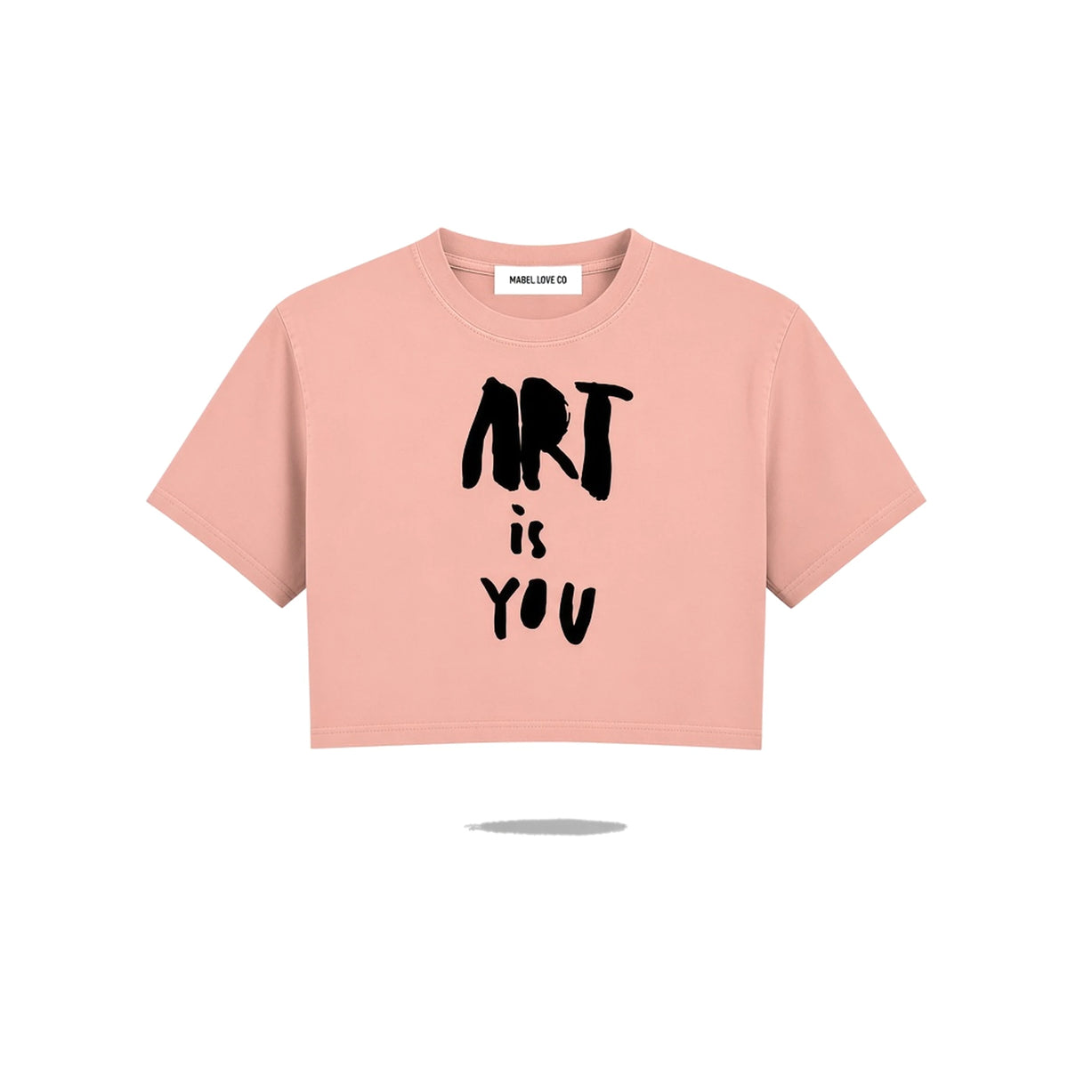 art is you Crop Top — Pink ghost front
