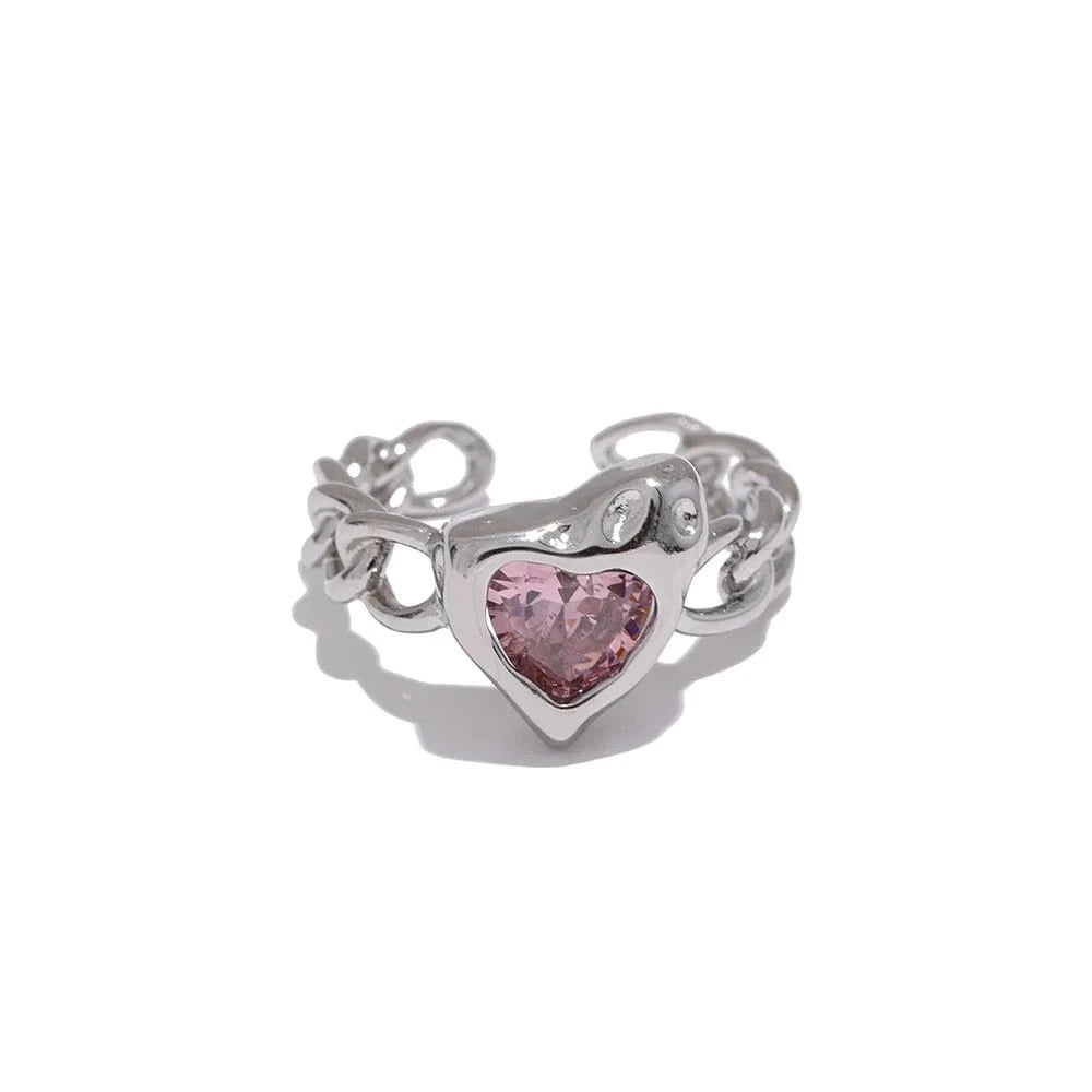 Pink Heart Rings