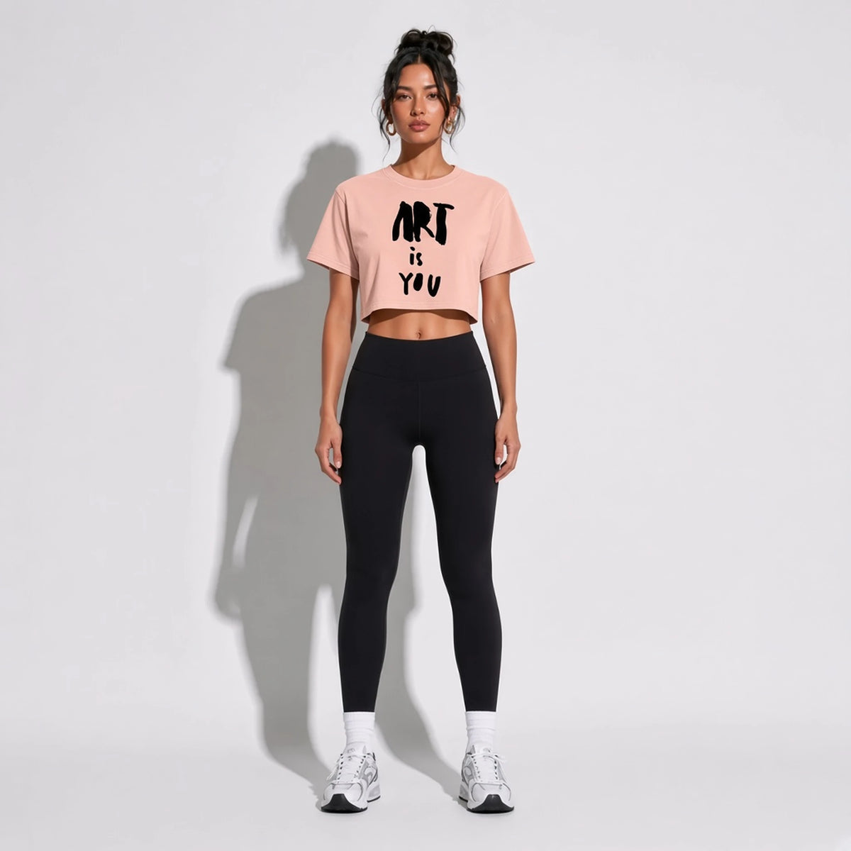 art is you Crop Top — Pink front