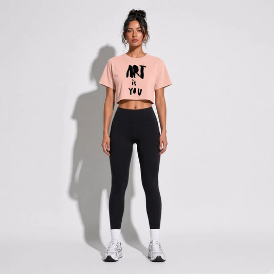 art is you Crop Top — Pink front