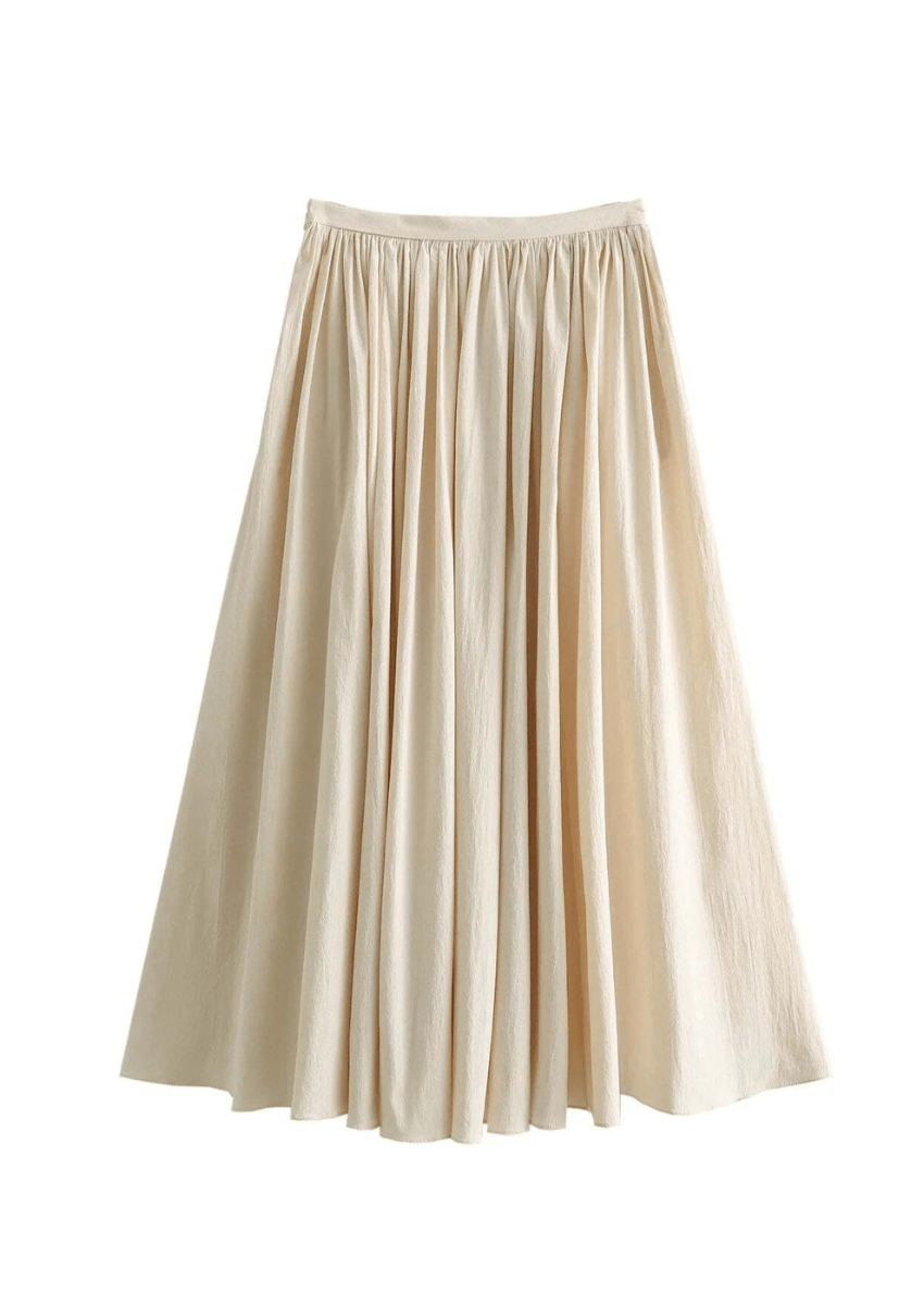 Pleated Loose Midi Skirt