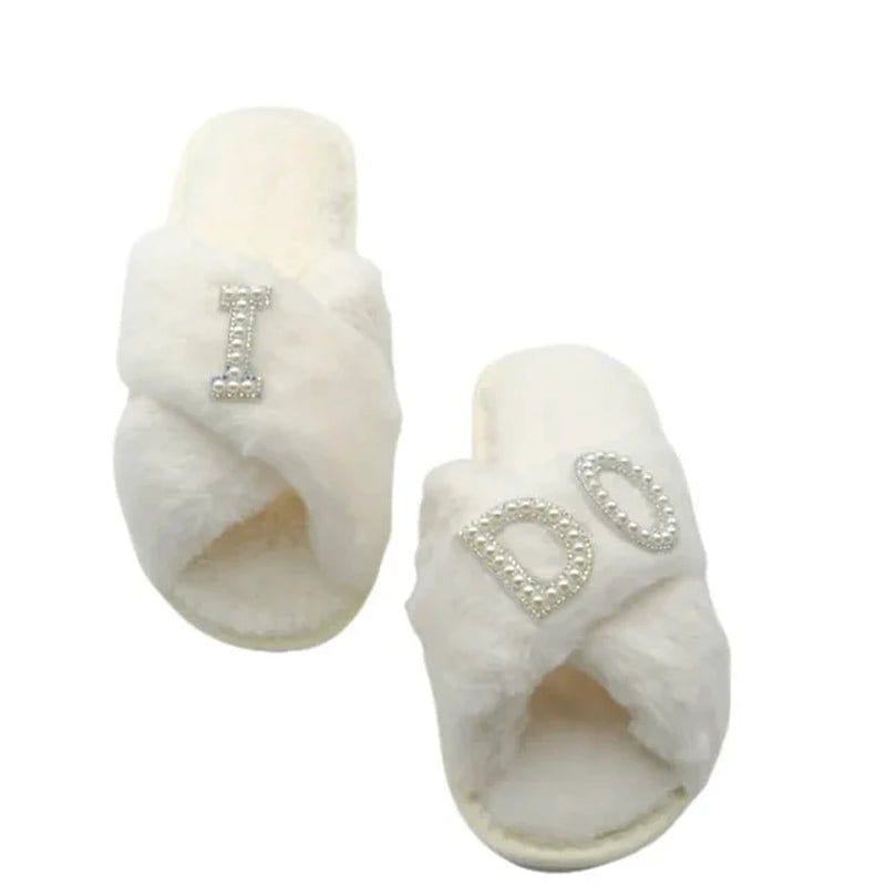 Plush Slippers for The Bride