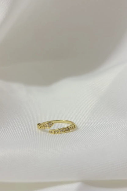 Anillo Serpiente Texturizada Oro