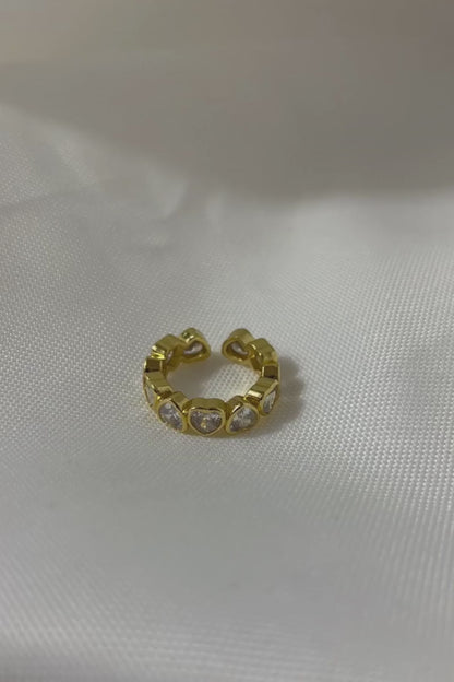 Anillo Oro Corazones Diamantes