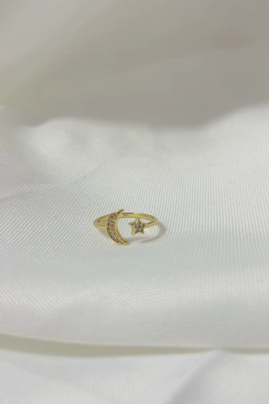 Anillo Luna y Estrella Oro