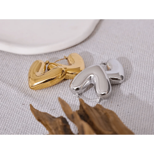 Puffy Love Hoop Earrings 2