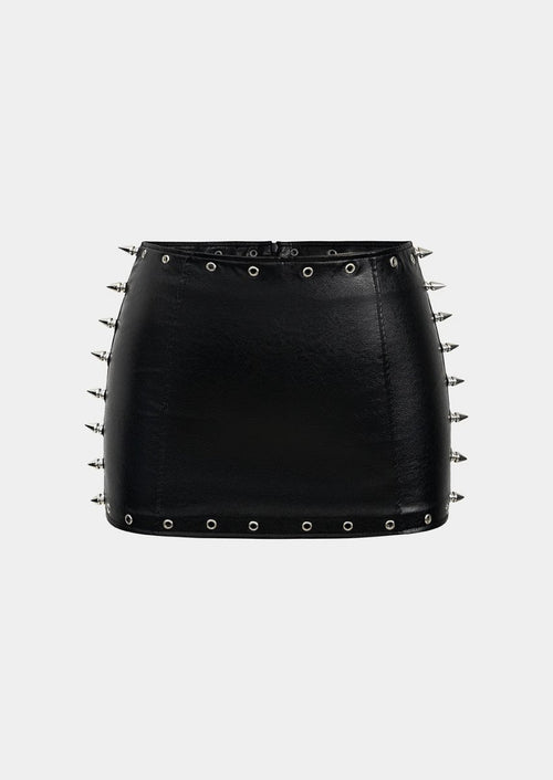 Punk Leather Mini Skirt