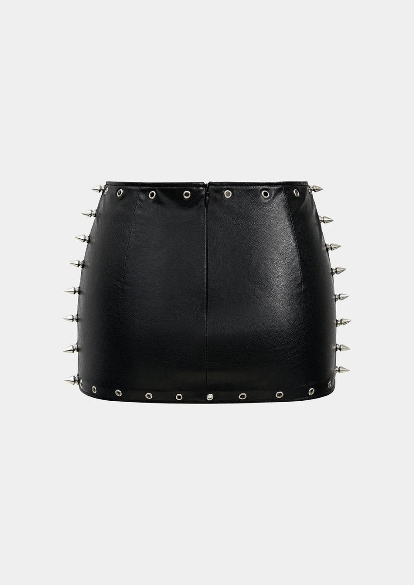 Punk Leather Mini Skirt