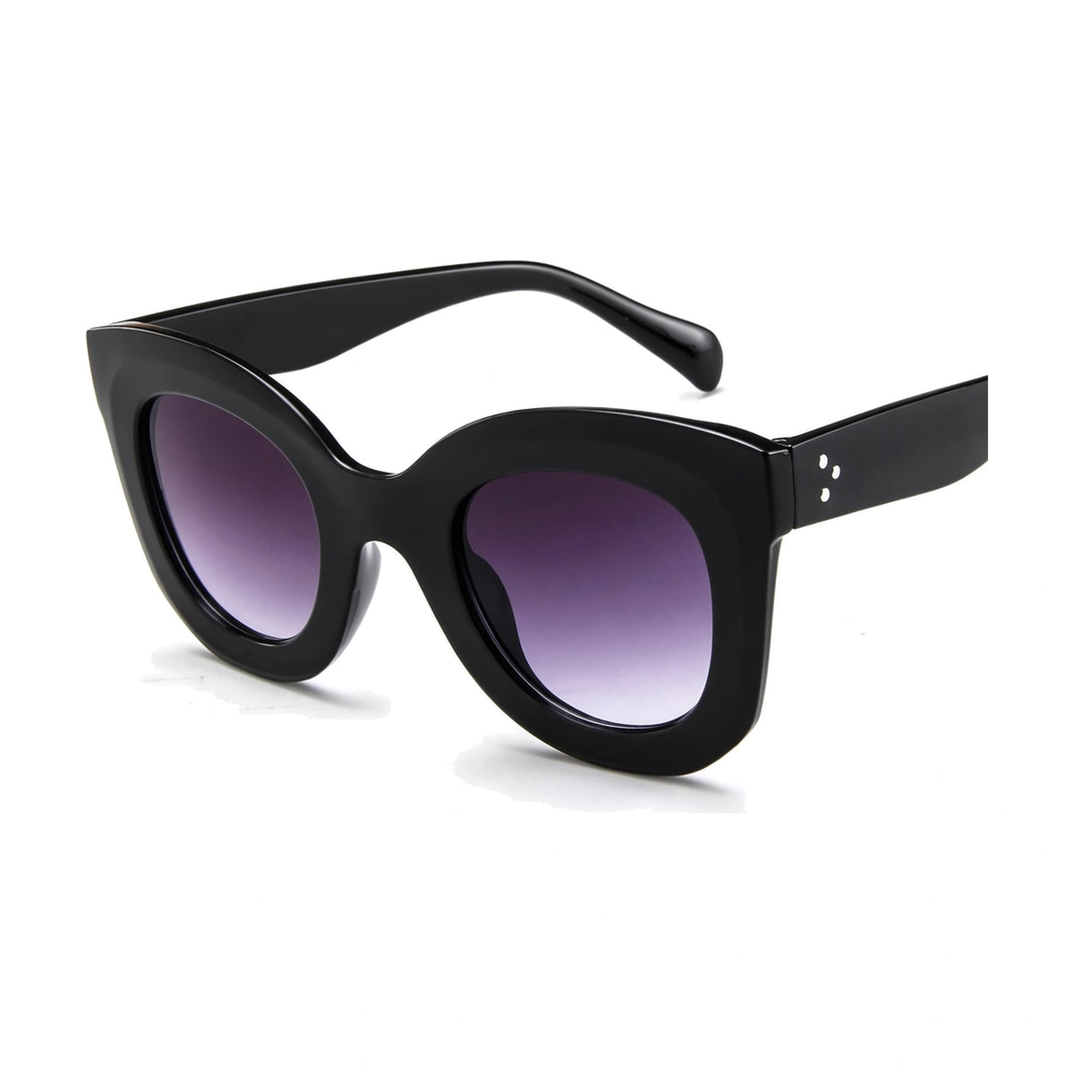 Rivet Cat Eye Sunglasses — purple gradient front