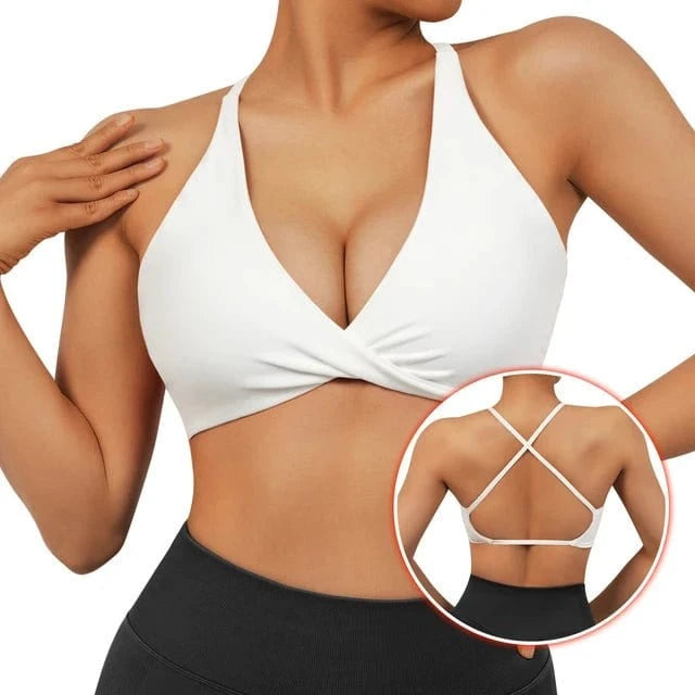 White Push up Sports Bra