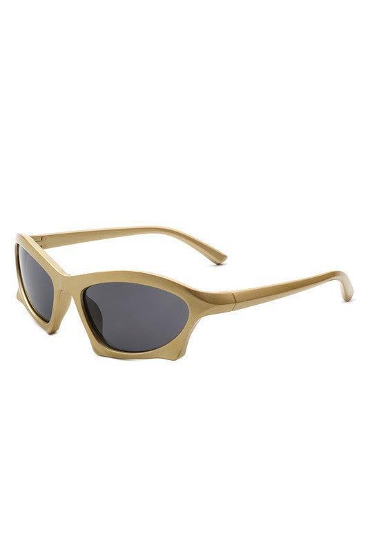 Rectangle Sport Geometric Wrap Around Sunglasses