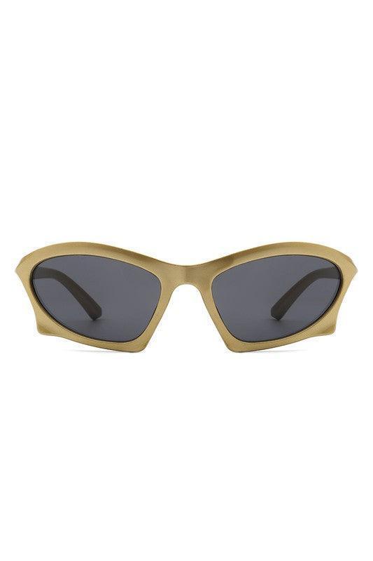 Rectangle Sport Geometric Wrap Around Sunglasses