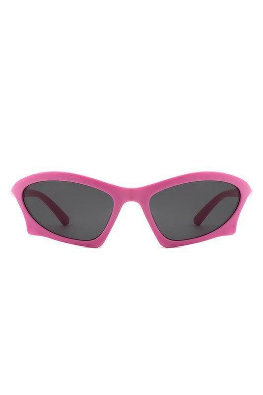 Rectangle Sport Geometric Wrap Around Sunglasses