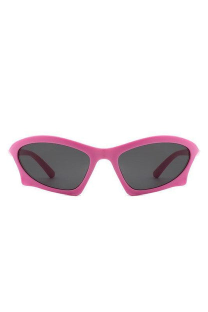 Rectangle Sport Geometric Wrap Around Sunglasses