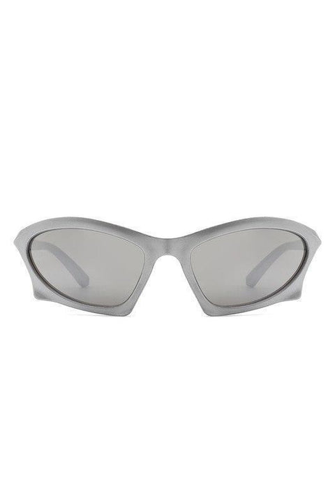 Rectangle Sport Geometric Wrap Around Sunglasses