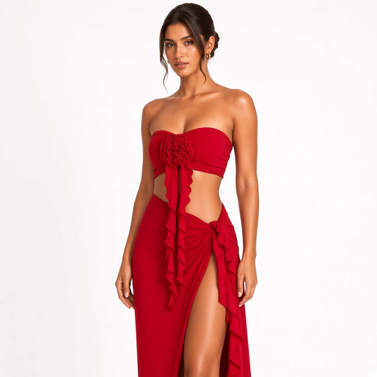 Summer Maxi Set — Red close-up