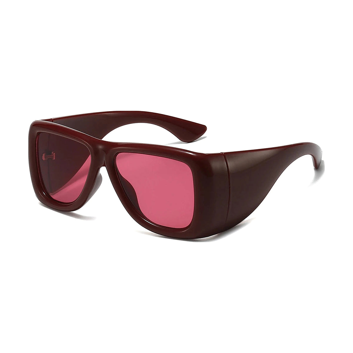 Bold Wrap Aviator Sunglasses — red front