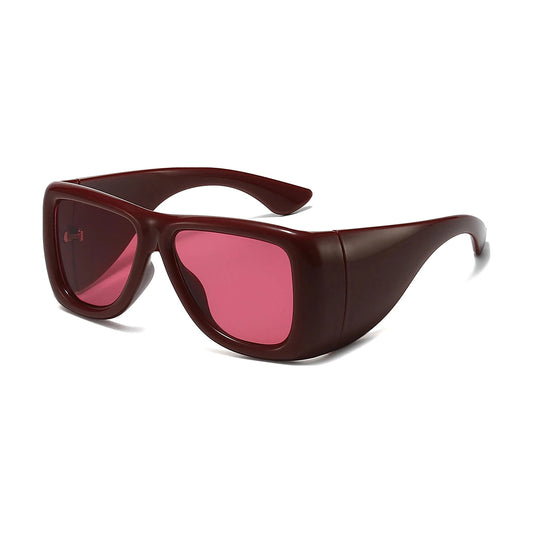 Bold Wrap Aviator Sunglasses — red front